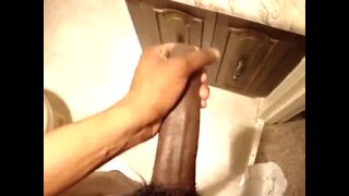 Showing off big black cock