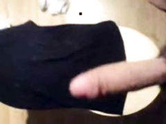 Showing his big dick and cumming