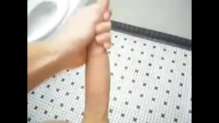 Playing in the public bathroom