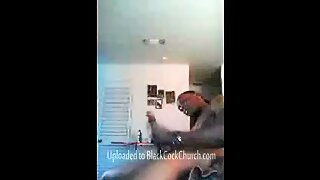 Giant black monster jerking