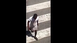 Homeless freak with monster in Surinam