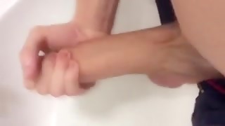 Big Cock TIGHT FORESKIN Cumshot Close Up