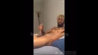 Black dude so HUGE he needs BOTH hands to handle his business