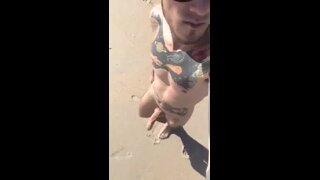 Beach walking Naked