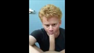 Cute blonde does impressive deep throat