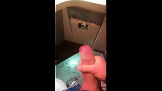 Shooting a load all over the bathroom