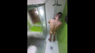 Hung Twink Huge Uncut Cock - Showering