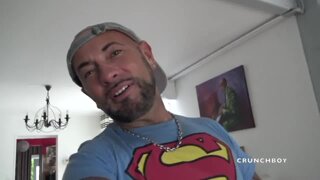 KEVIN ASS fucked bareback in double penetration for CRUNCHBOY by 2 straights boys curious