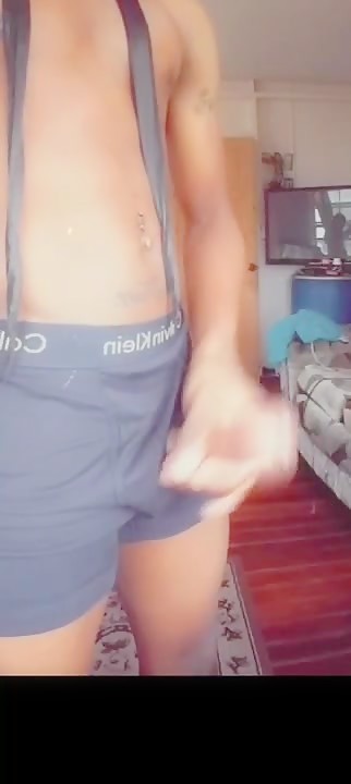 Twen stroking his dick part 2