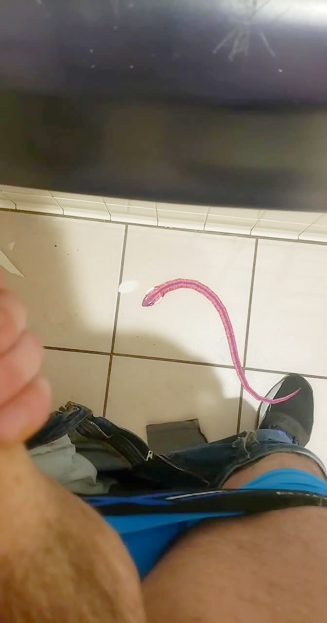 Strange strokes in the truck stop bathroom