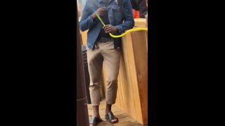 guy showing huge bulge at party