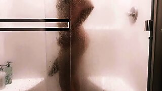 14 Inch and GIRTHY Enhanced Cock Taking a Shower