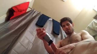 Guy jerking huge cumshot