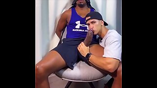 Sucking off huge thick dick
