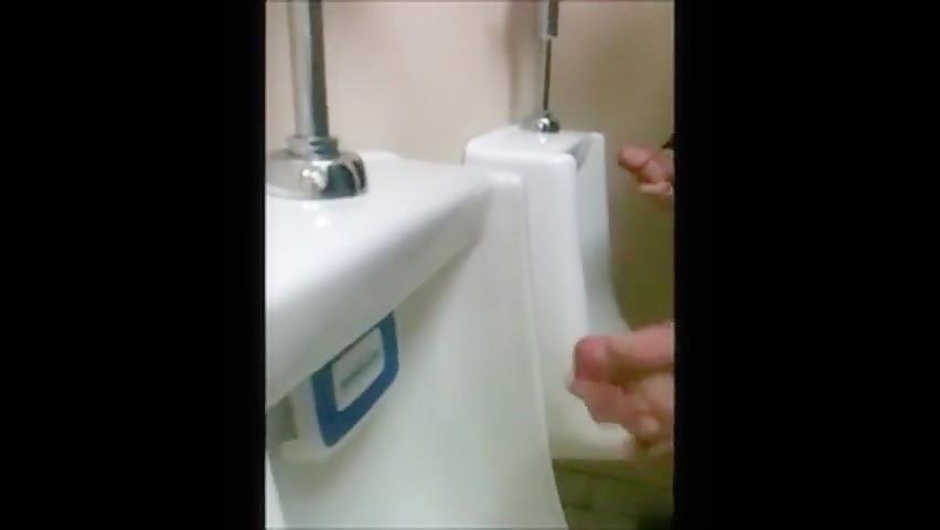 Outdoor Wank Session for Two Slim Dicks at the Urinals