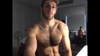 Sexy pits uncut guy oozing precum