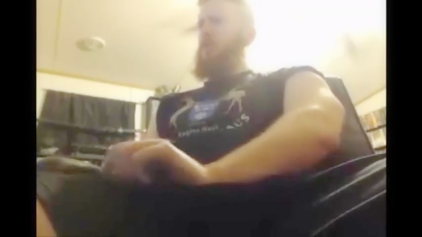 Muscular Redhead Jerks Off His Huge Cock