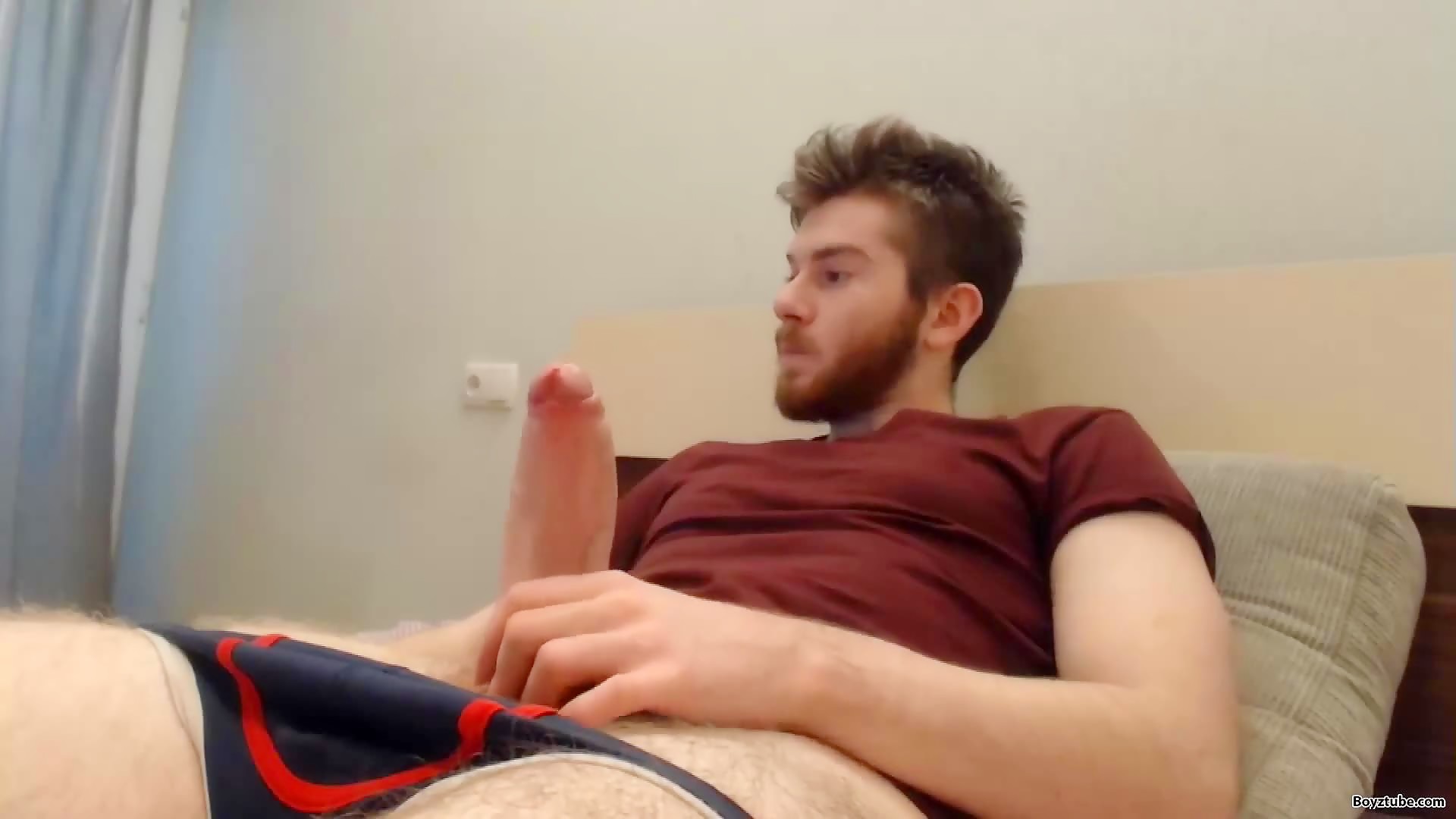 Uncut hero wanking session