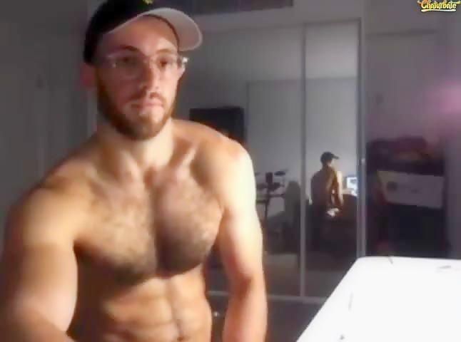 Hung and fit uncut dude jerking off