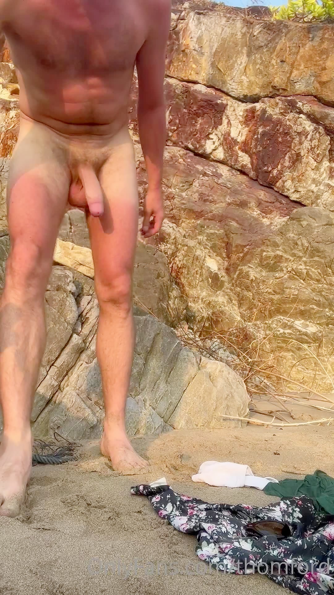 unloading big cock at the beach