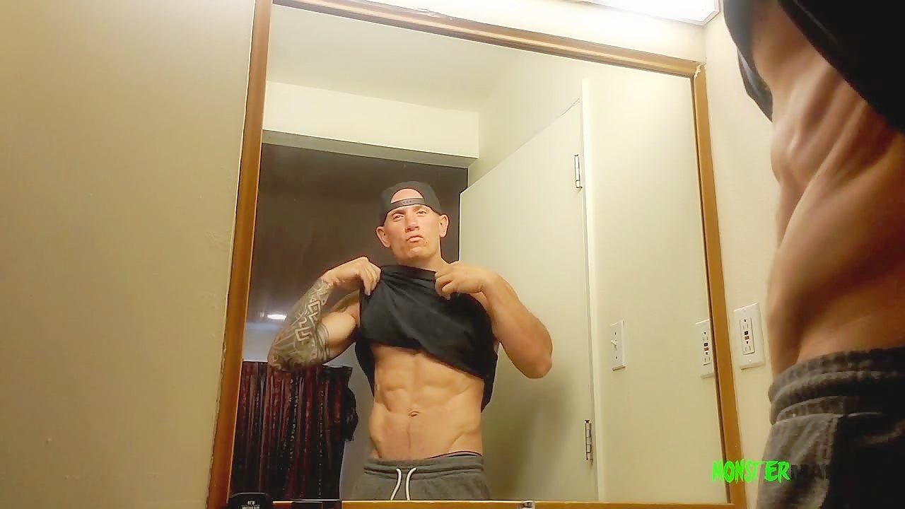 Sexy wanker with beer can