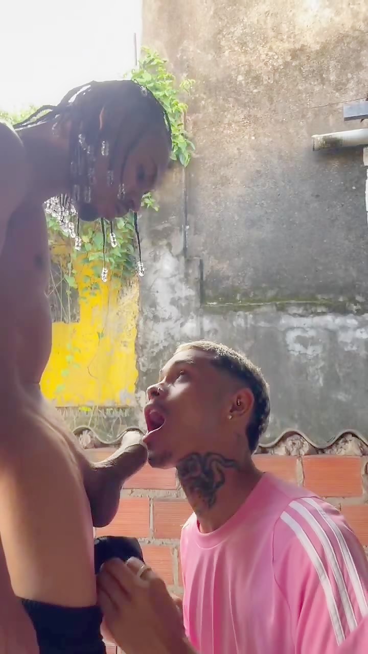 Brazilian patio monster cocksucking