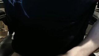 Showing off huge thick dick