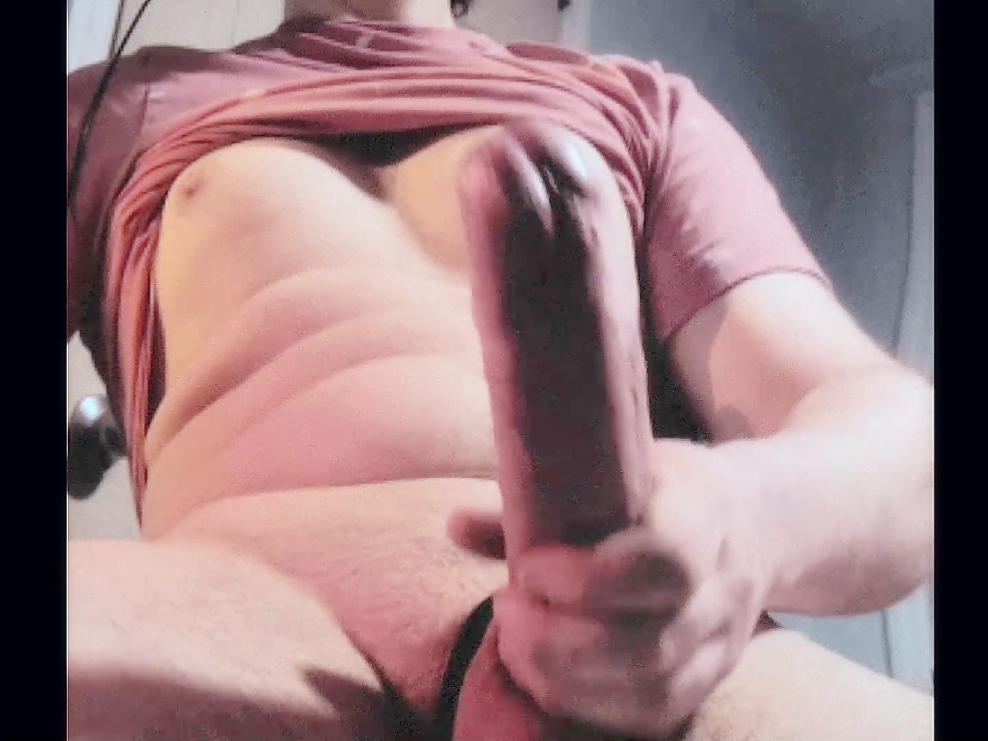 Monster uncut cock busting a nut