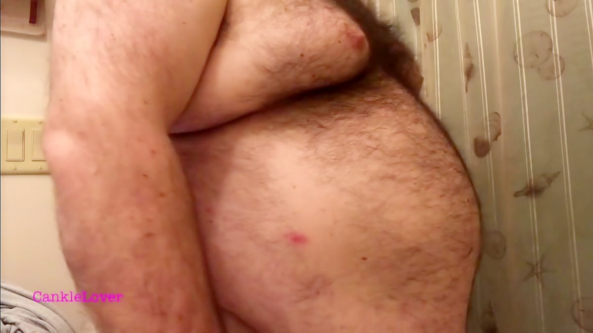 Fat Bear Strokes Clitty and Plays with Belly and Breasts