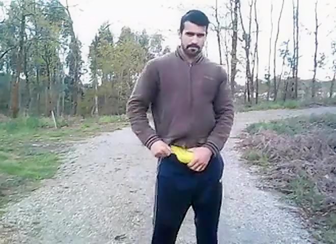 Portuguese Bear Strips and Shows His Big Cock