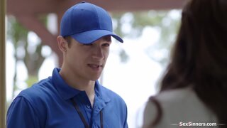 Big tit milf just loves her stepsons friends cock up her ass