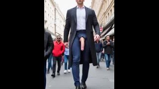 AI generated massively hung giant men