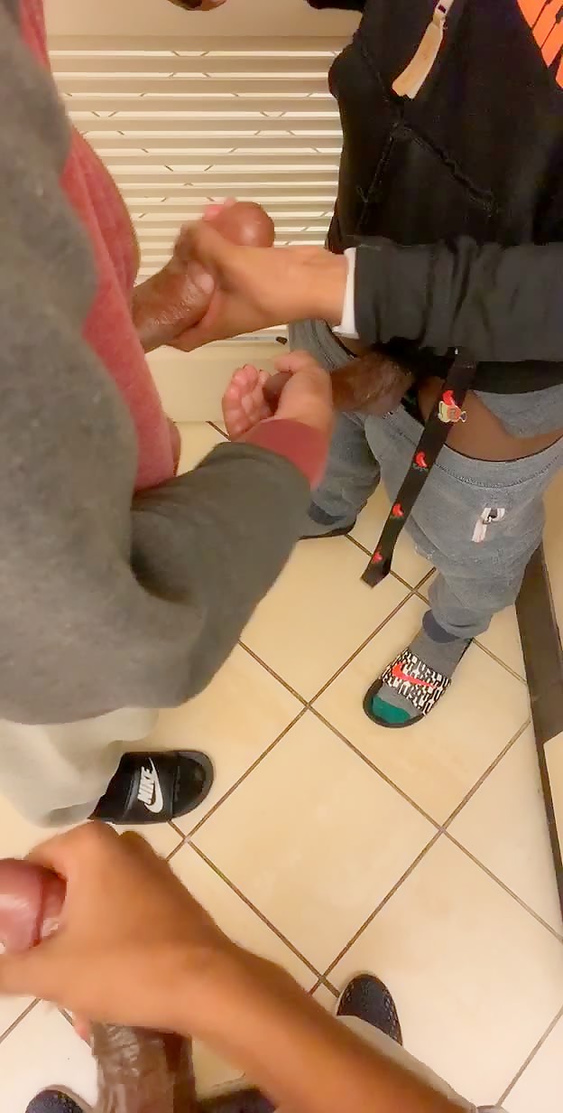 Sharing my bbc with two hung bros