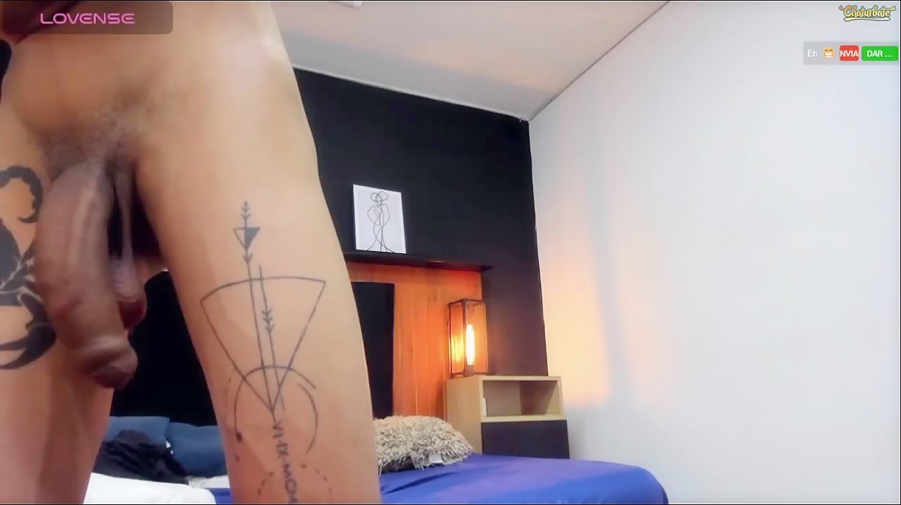 Lucians big curved cock cumming 4