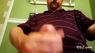 Big-Cock Daddy Strokes His Meat