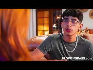 I sucked my stepmoms big tits in return she gave me blowjob