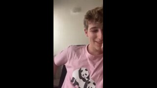 Cute blond student gets bored in Zoom class