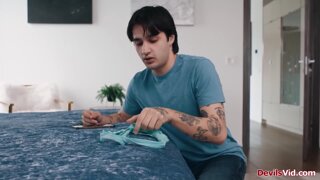 Stepmom making naughty deal with stepson