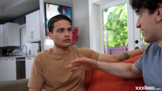 Big tit milf fucking stepson and his bff