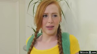 Trans babysitter seduced by her new boss