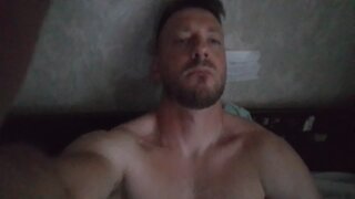 BWC OnlyFans LucienNorth on his bed smacking his dick on his abs