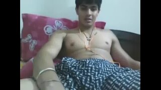 Uncut Indian Hunk Strokes His Big Cock on Webcam