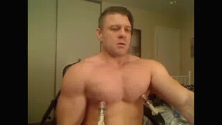 Pumping and Jerking - Muscle Hunk's Big Cock