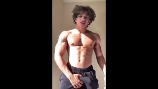 Fit black guy jerk off