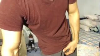 Hot little stud with the great big cock - this time it erupts